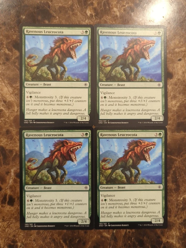(4) Ravenous Leucrocota *PLAYSET* NM MTG Conspiracy 2: Take the Crown 192/221  - Image 1 of 1