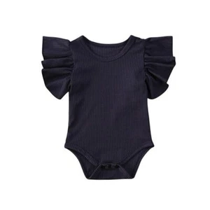 Newborn Infant Baby Girl Solid Ruffle Romper Bodysuit Jumpsuit Casual Clothes... - Picture 1 of 7