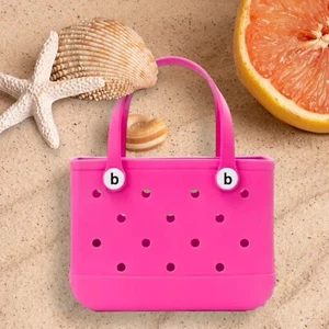 Mini Bag Fuchsia Popular Styled Model Beach Bag With B Hardware Weatherproof - Picture 1 of 5