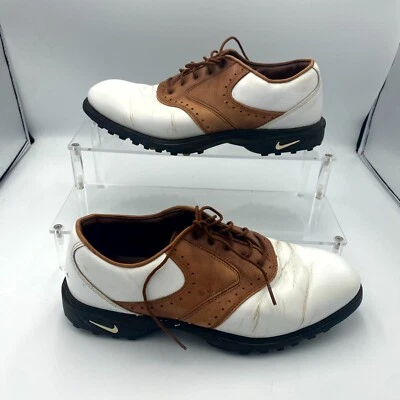Nike Air Kempshall Last 980507 Men's 8.5 Sneakers White Brown Leather Golf Shoes - Image 1 of 4