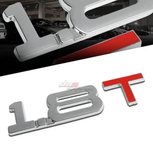 ALUMINUM STICK ON POLISHED CHROME 1.8T 1.8 T FENDER CAR DECAL EMBLEM TRIM BADGE - Picture 1 of 3