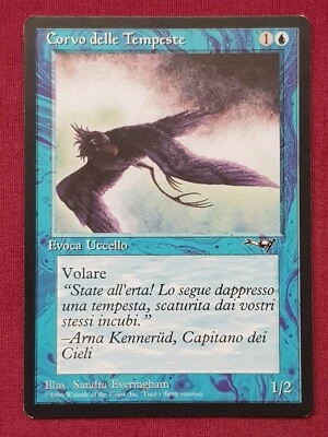 Magic The Gathering ITALIAN ALLIANCES STORM CROW blue card MTG - Image 1 of 2