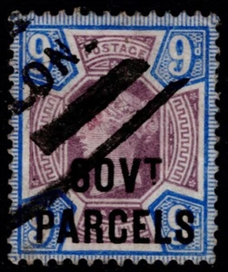 1887 SG O67 GOVT PARCELS 9d Jubilee Parcel Cancel Fine Used Cat. £120.00 - Picture 1 of 1