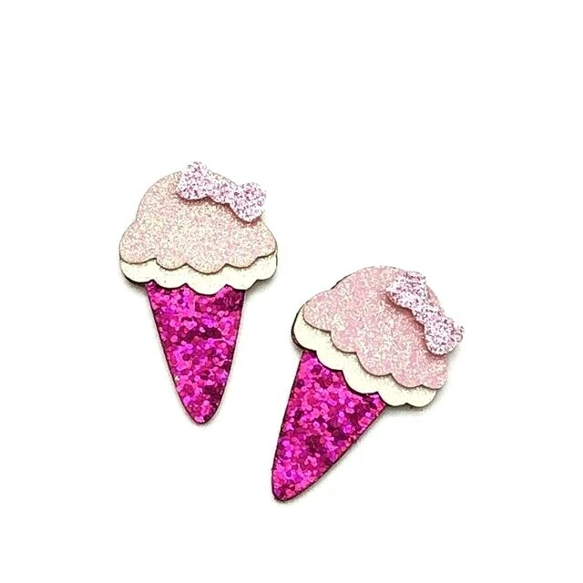 4 X Fieltro Brillo Cono Helado Adorno 30 X 50mm ROSA CLARO/ROSA OSCURO Foto 1 de 1