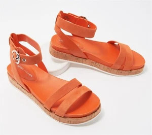 Marc Fisher Shoes Marc Fisher Verily 2 Ankle Strap Sandals Orange 5.5 - Picture 1 of 1