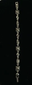 Vintage Napier Geometric Swirl Silver Tone Bracelet Signed - Picture 1 of 5