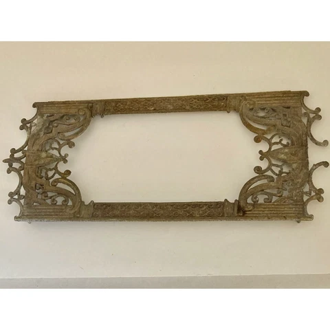 Ornate cast metal lamp or door decor 5 1/2 x 12 inches vintage Victorian Cover