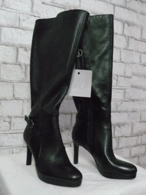 $250 Naturalizer Botas de Tacón de Aguja Tai Cuero Negro de Becerro Ancho 4.5 EE. UU. NUEVAS N379 Foto 1 de 4