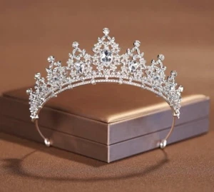 Braut Krone Prinzessin Kopfbedeckung Strass Hochzeit Haarschmuck Braut Diademe - Bild 1 von 4