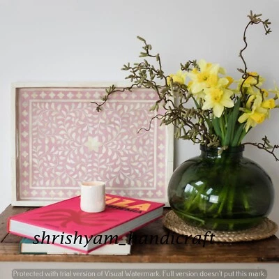 Bohemian Camel Bone Inlay Tray - Hippie Colorful Kitchen Luxury Serving Platter - Image 1 of 4