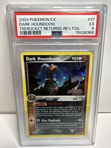 2004 Dark Houndoom EX Team Rocket Returns PSA 5 #37/109 Reverse HOLO Pokemon