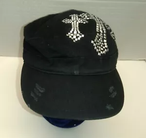BKE Buckle Black Jeweled Distressed Cross Army CAP - One Size **NEW WITH TAGS** - Picture 1 of 5