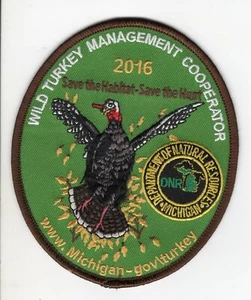 2016 MICHIGAN DNR SUCCESSFUL TURKEY-DEER HUNTER PATCH -HUNTING LICENSES- PINBACK - Picture 1 of 1