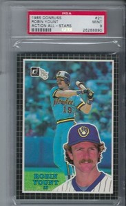 1985 DONRUSS ACTION ALL-STARS #21 ROBIN YOUNT HOF Brewers MVP JUMBO -MINT PSA 9-