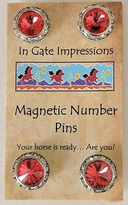 PADPARADCHA Magnetic number pins horse show number magnet Rivoli Crystals - Picture 1 of 1