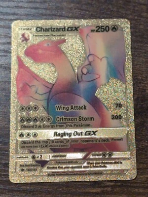 2020 RAINBOW RARE GOLD CHARIZARD GX GOLD FOIL Card 150/147 NEW - Image 1 of 4