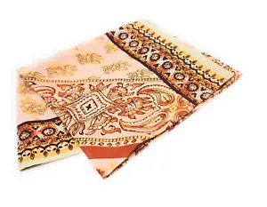 Adrienne Vittadini 100% Silk Scarf Made in Korea 34" Square Peach + Brown - Picture 1 of 3