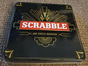 Scrabble Art Deco Edition Embossed Metal Tin - Brand New & Sealed
