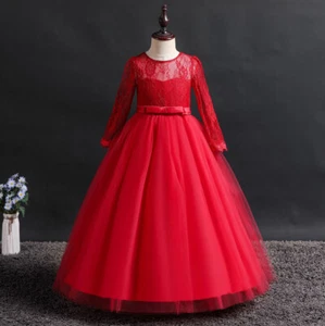 Kids Dress Flower Girls Wedding Princess Dress Children Dance Performance Dress - Picture 1 of 40