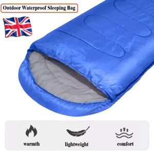 4 Season Waterproof Sleeping Bag Outdoor Camping Hiking Envelope Single Zip Bag - Picture 1 of 9