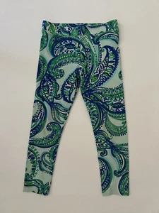 Lilly Pulitzer Girls Green Blue Keep It Current Print Leggings Pants S (4-5) - Picture 1 of 6