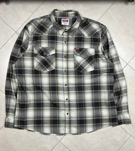 Wrangler Men’s 2XL Plaid Cotton Shirt Western Style Button Down Long Sleeve - Bild 1 von 9