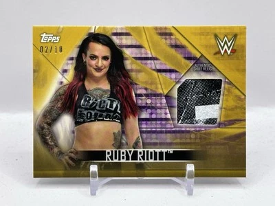 2019 Topps SummerSlam WWE Ruby Riott Women's Evolution Shirt Relic Gold 2/10 - Image 1 of 2