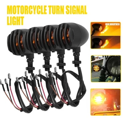 Luz intermitente giratoria para motocicleta 12V (3 cables de señal) ámbar 4x L+R delantero+trasero Foto 1 de 4