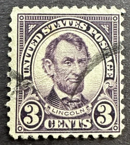 US 1923 Sc# 555 Used Stamp Abraham Lincoln 3c - Picture 1 of 2