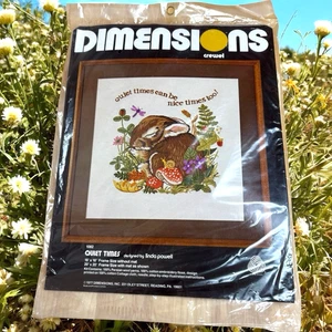Dimensions Crewel Kit Quiet Times Linda Powell Designer Sleeping Bunny 1977 Vtg - Picture 1 of 7