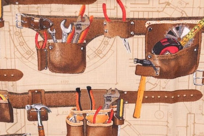 36"L x 44"W I Luvy my Handyman Toolbelt by Benartex Kanvas Tools Plans Home - Image 1 of 4