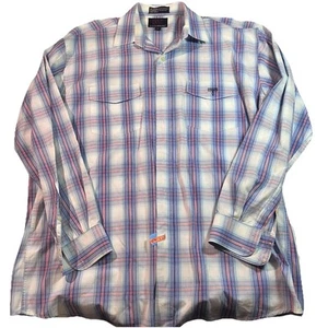 Lucchese 1883 Oxford Shirt Mens Large Multi Plaid L/S Button Western Cowboy - Picture 1 of 5