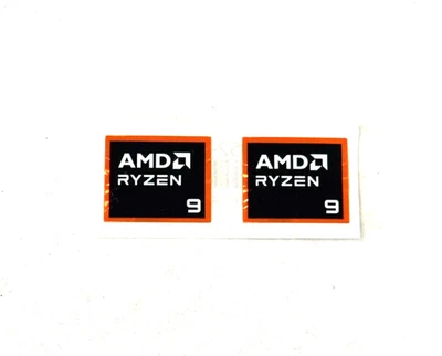 2 x AMD RYZEN 9 Desktop / Laptop Sticker Label Logo  19mm x 16mm - Image 1 of 3