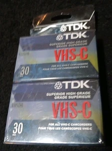 Paquete de 2 cintas en blanco VHS-C de alto grado superior TDK videocámaras de 30 minutos grabación - Imagen 1 de 3