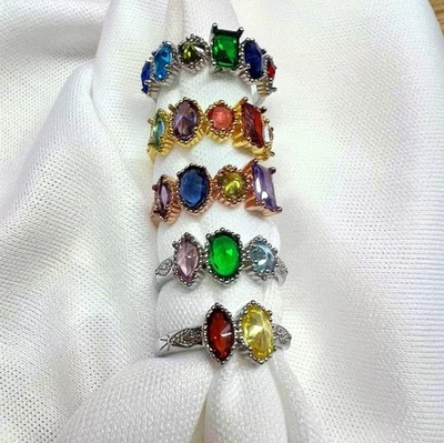 Custom 2-3 Birthstone Ring Personalized Name Mother's Gift Family Copper for her - Image 1 of 4