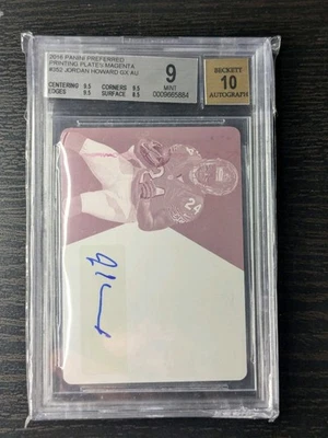 2016 Panini Prefered Jordan Howard 1/1 Printing Plate Auto Becket 9, 10 Auto - Image 1 of 2