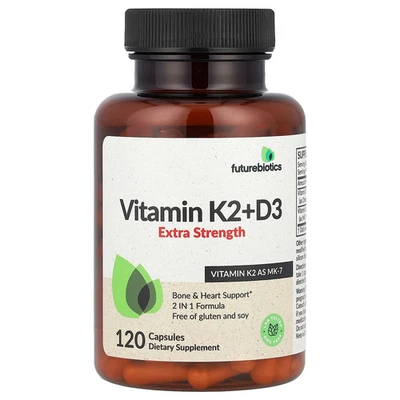 Vitamina K2 + D3, Força Extra, 120 Cápsulas - Imagem 1 de 2