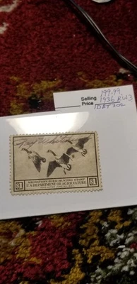USA 1936 $1 Duck Hunting Stamp Scott#RW3 Rare Find IDbt301. - Image 1 of 3