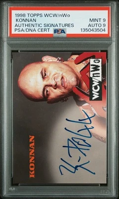 Topps WCW/nWo 1998 firmas auténticas Konnan automático PSA 9 como nuevo raro Foto 1 de 2
