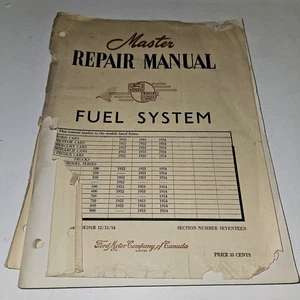 Ford Master Repair Manual Fuel System SE391B 12/15/54 Monarch Mercury Lincoln - Picture 1 of 4