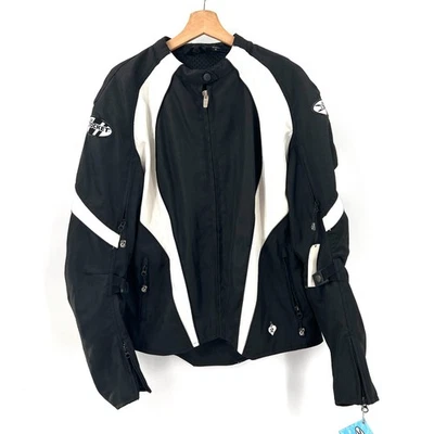 NEW Joe Rocket Lotus 2.0 motorcycle riding jacket black white turtle shell XL - Image 1 of 4