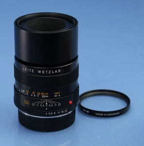 LEICA LEITZ MACRO-ELMAR-R 100MM F4 2ND VERSION 11232 HELICAL +E55 UV FILTER NICE - Picture 1 of 3