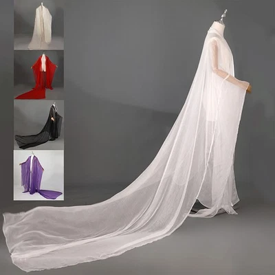 Cárdigan Hanfu Chifón Capa Larga Mangas Anchas Abrigo Disfraz Baile Chino Capa. Foto 1 de 4