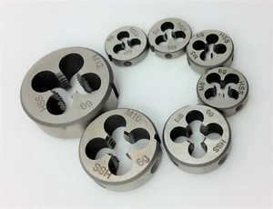 Gewinde Schneideisen Satz 7 teilig HSS geschliffen M 3 - M12  DIN 223 - Bild 1 von 1