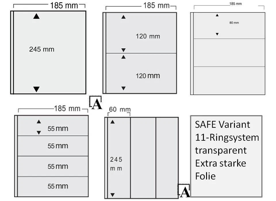SAFE Variant Folienblätter 5er-Pack aussuchen 561 562 563 564 573 transparent