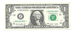 2009- $1. DOLLAR STAR* NOTE WITH VERY FANCY LOW NUMBER ( 00202380 ), GREAT BILL! - Picture 1 of 2