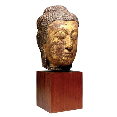 Тайский песчаник резьба головы Будды изображение, Аюттхая, 15-го века - Изображение 1 из 4