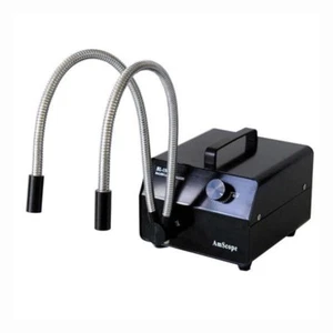 AmScope HL150-BY 150W Dual Gooseneck Fiber-Optic Illuminator (Black) - Picture 1 of 4