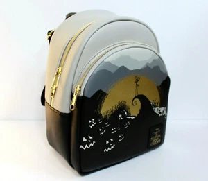 Mini Mochila Loungefly Pesadilla Antes de Navidad Luna Dorada Cuero Sintético - Imagen 1 de 6