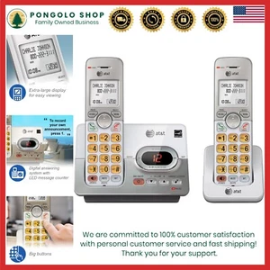 Cordless Phone System 2 Handsets Caller ID Call Waiting DECT 6.0 Recording - Picture 1 of 12